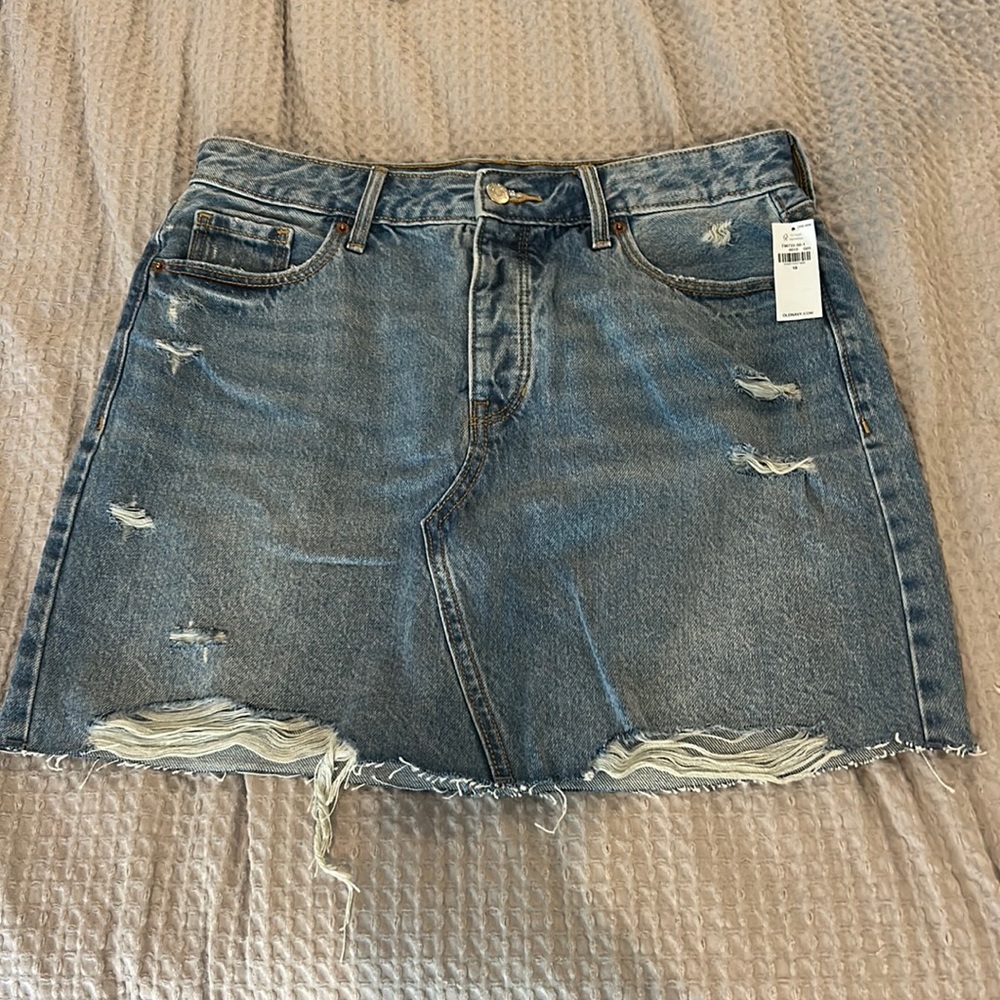 Old Navy High Rise OG button fly denim mini skirt, NWT, size 10